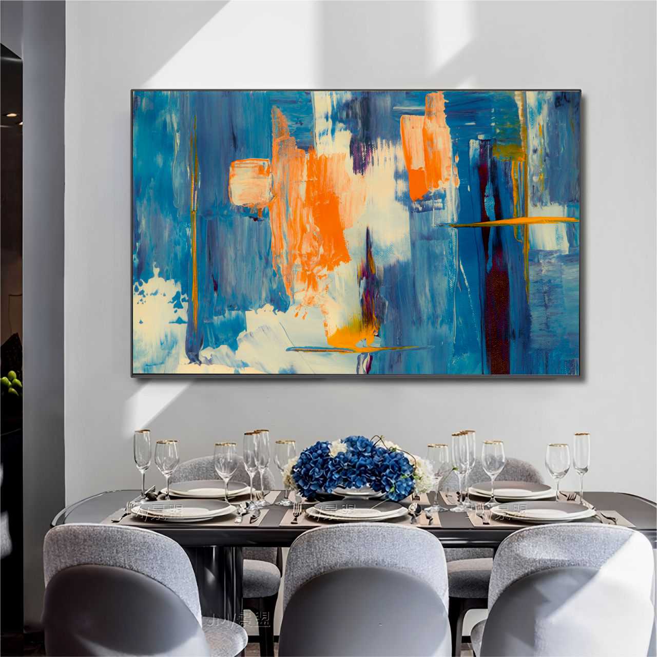 Quadro Decorativo Abstrato Pinceladas Artisticas Coloridas